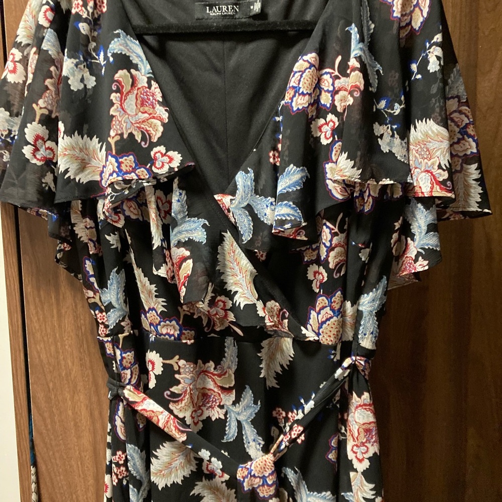 Ralph Lauren Black floral summer dress NWOT